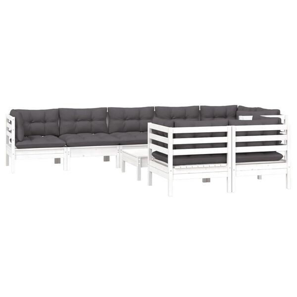 vidaXL Garden Lounge Set White, Anthracite