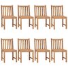 vidaXL Patio Chair Set of 8 Blue Solid teak wood with polyester cushions