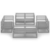 vidaXL Garden Lounge Set Grey Solid Pine Wood Modular Garden Lounge Set