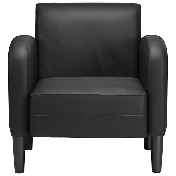 vidaXL Sofa Chair Black Faux Leather, Foam, Spring, Plywood, Plastic