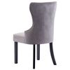vidaXL Dining Chair Set of 4 Grey Velvet, solid rubber wood Standard
