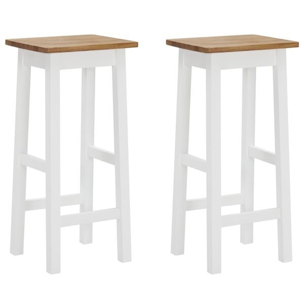 vidaXL Bar Stool Set of 2 Oak and White