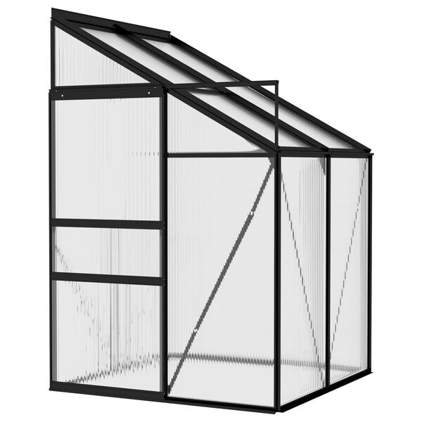 vidaXL Greenhouse Anthracite, Transparent Aluminum, PC board Spacious