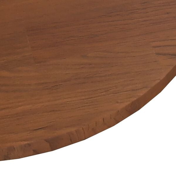 vidaXL Table Top Dark Brown Solid Oak Wood Diameter 11.8 in Durable