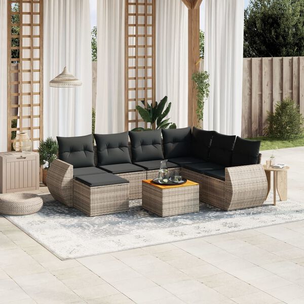 vidaXL Garden Sofa Set Grey