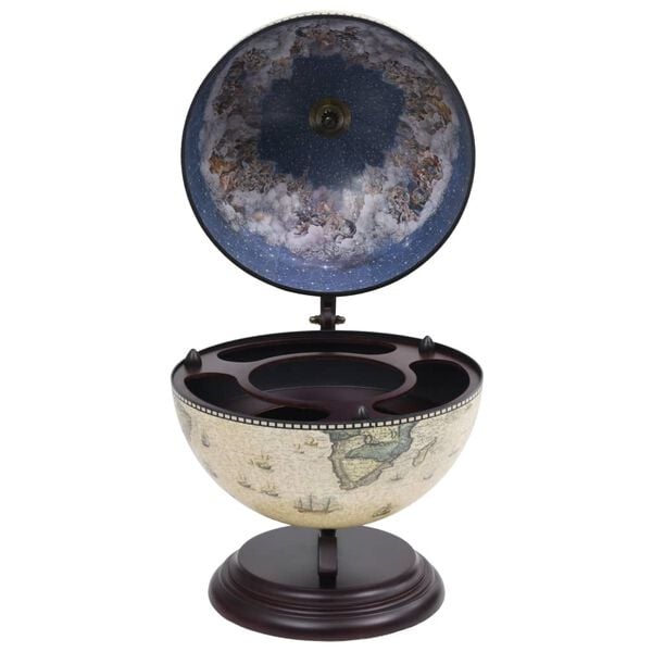 vidaXL Tabletop Globe Bar Wine Stand Eucalyptus Wood Green