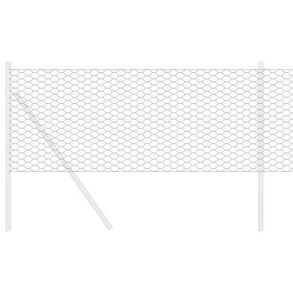 vidaXL Hexagon Fence Gray 0.6 x 50 m Steel