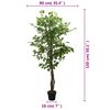 vidaXL Artificial Ficus Tree 756 Leaves 59.1" Green