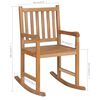 vidaXL Rocking Chair with Blue Cushion Solid Teak Wood