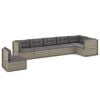 vidaXL Garden Lounge Set Grey PE Rattan Large Modular