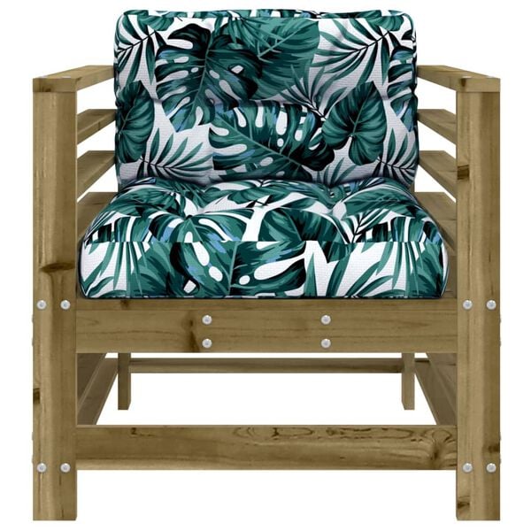 vidaXL Garden Chair Natural Wood Treated Pine Wood, Oxford Fabric, Plywood
