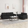 vidaXL Sofa Set Black Faux leather, metal, textilene, plywood