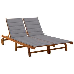 vidaXL Sunlounger Brown Solid Acacia Wood 79 x 46.5 in