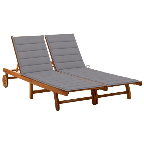 vidaXL Sunlounger Brown Solid Acacia Wood 79 x 46.5 in