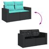 vidaXL 10 Piece Patio Sofa Set with Cushions Black Poly Rattan