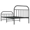 vidaXL Bed Frame Black Steel Twin Bed Frame Rectangular Contemporary