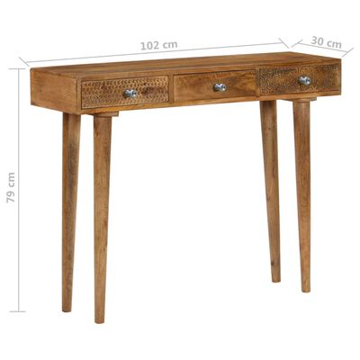 vidaXL Console Table Solid Mango Wood 40.2"x11.8"x31.1"