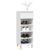 vidaXL Shoe Cabinet White Engineered wood, Solid eucalyptus wood Compact