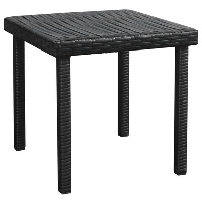 vidaXL Sun Loungers 2 pcs with Table Poly Rattan Black