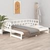 vidaXL Day Bed White Solid pine wood 2x