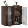 vidaXL Wall Cabinet Brown Oak Engineered Wood, Glass 26.8 x 14.6 x 27.0 in