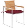 vidaXL Patio Chairs with Cushions 2 pcs Solid Teak Wood and Steel