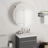 vidaXL Bathroom Cabinet Grey Engineered wood, glass, PVC, copper