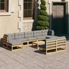vidaXL Garden Lounge Set Natural Wood Solid Pine wood, Polyester Fabric
