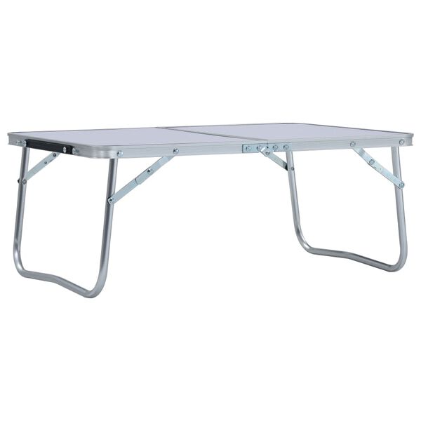 vidaXL Folding Camping Table White Aluminium 23.6x15.7"