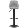vidaXL Bar Stool Set of 2 Light Grey Velvet, Steel Adjustable size