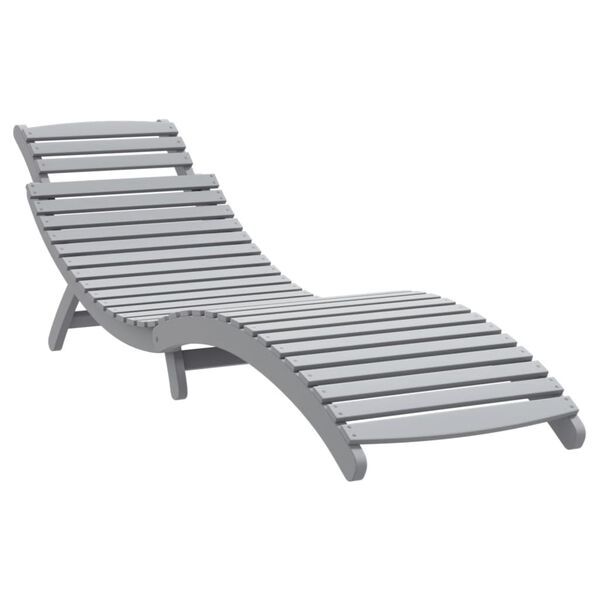 vidaXL Sun Lounger Set of 2 Grey Solid acacia wood