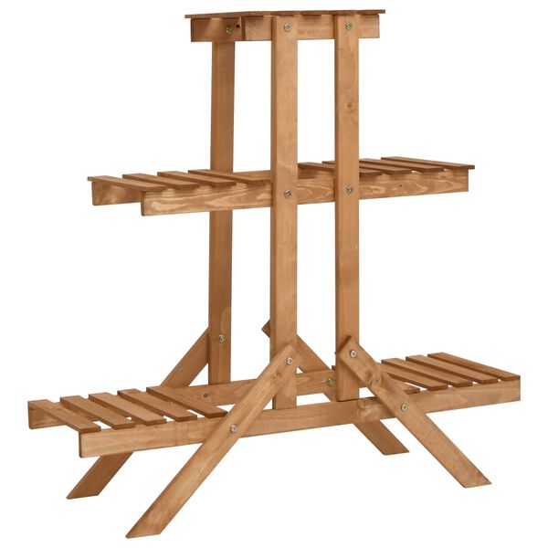 vidaXL Plant Stand Natural wood Firwood with water-based paint