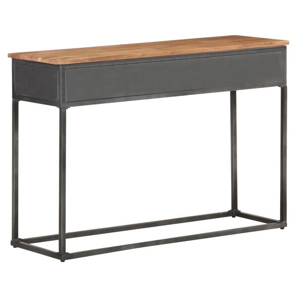 vidaXL Console Table Natural wood with grey steel