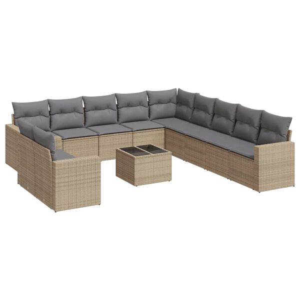 vidaXL Garden Sofa Set Beige and Light Gray