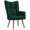 vidaXL Relaxing Chair With Stool Dark Green