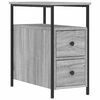 vidaXL Nightstand Grey Sonoma Engineered Wood Adjustable Feet Nightstand