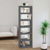 vidaXL Book Cabinet Grey Solid Pine Wood Book Cabinet Rectangular