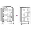 vidaXL Highboard Pink Cold-rolled steel Tall Highboard Rectangular