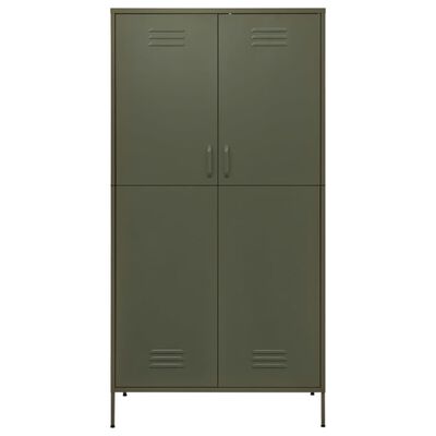 vidaXL Wardrobe Olive Green 35.4"x19.7"x70.9" Steel
