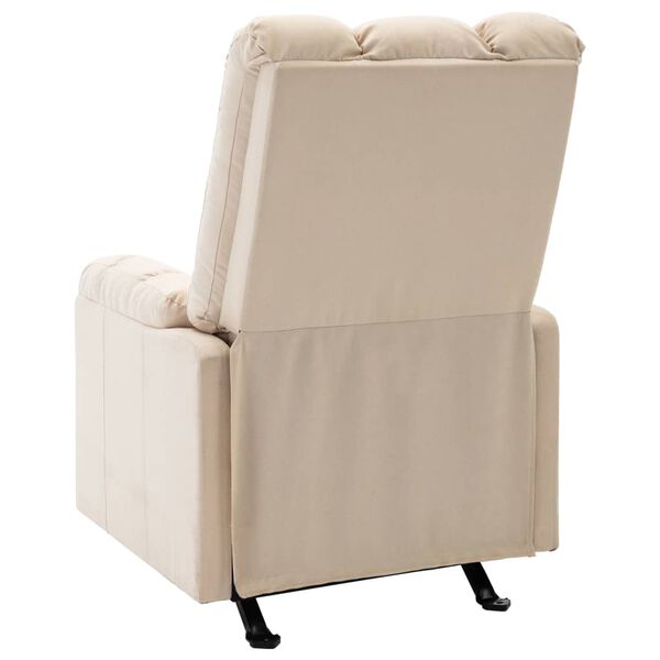 vidaXL Massage Reclining Chair Cream Polyester, Plywood, Metal Standard