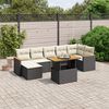 vidaXL Garden Sofa Set Black, Cream White