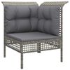 vidaXL 8 Piece Patio Lounge Set with Cushions Grey Poly Rattan