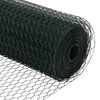 vidaXL Fence Post Green 164.04 x 3.28 ft (0.98 in mesh) Steel and PVC