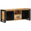 vidaXL TV Cabinet Black and brown Solid rough mango wood, iron Medium
