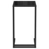 vidaXL Side Table Black Tempered Glass, Powder-Coated Iron Medium Simple