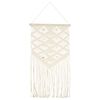 vidaXL Macrame Wall Hanger White Cotton Medium Decorative Inlays