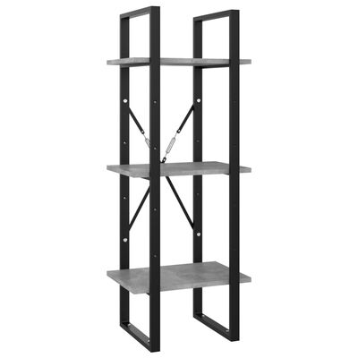 vidaXL 5-Tier Book Cabinet Concrete Gray 15.7"x11.8"x68.9" Engineered Wood