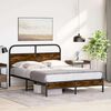 vidaXL Bed Frame Smoked oak Steel, Engineered wood Full Durable