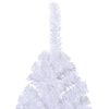 vidaXL Artificial Half Christmas Tree White PVC, Steel Large