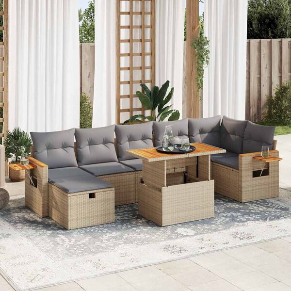 vidaXL Patio Sofa Set Beige